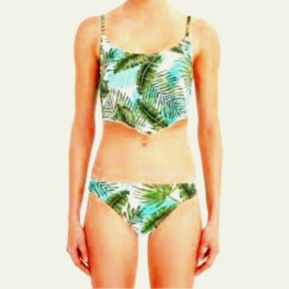 NWT BCBG Generation Palm Leaf Printed Bikini Set Size M - Picture 2 of 8